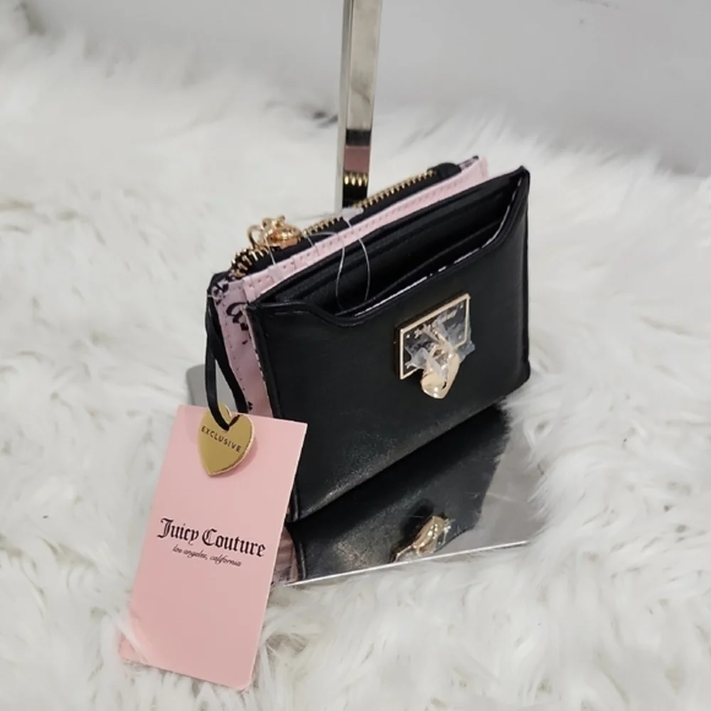 🖤🔹️Juicy Couture 🔹️rolling On Black Pull Out Card Case Wallet